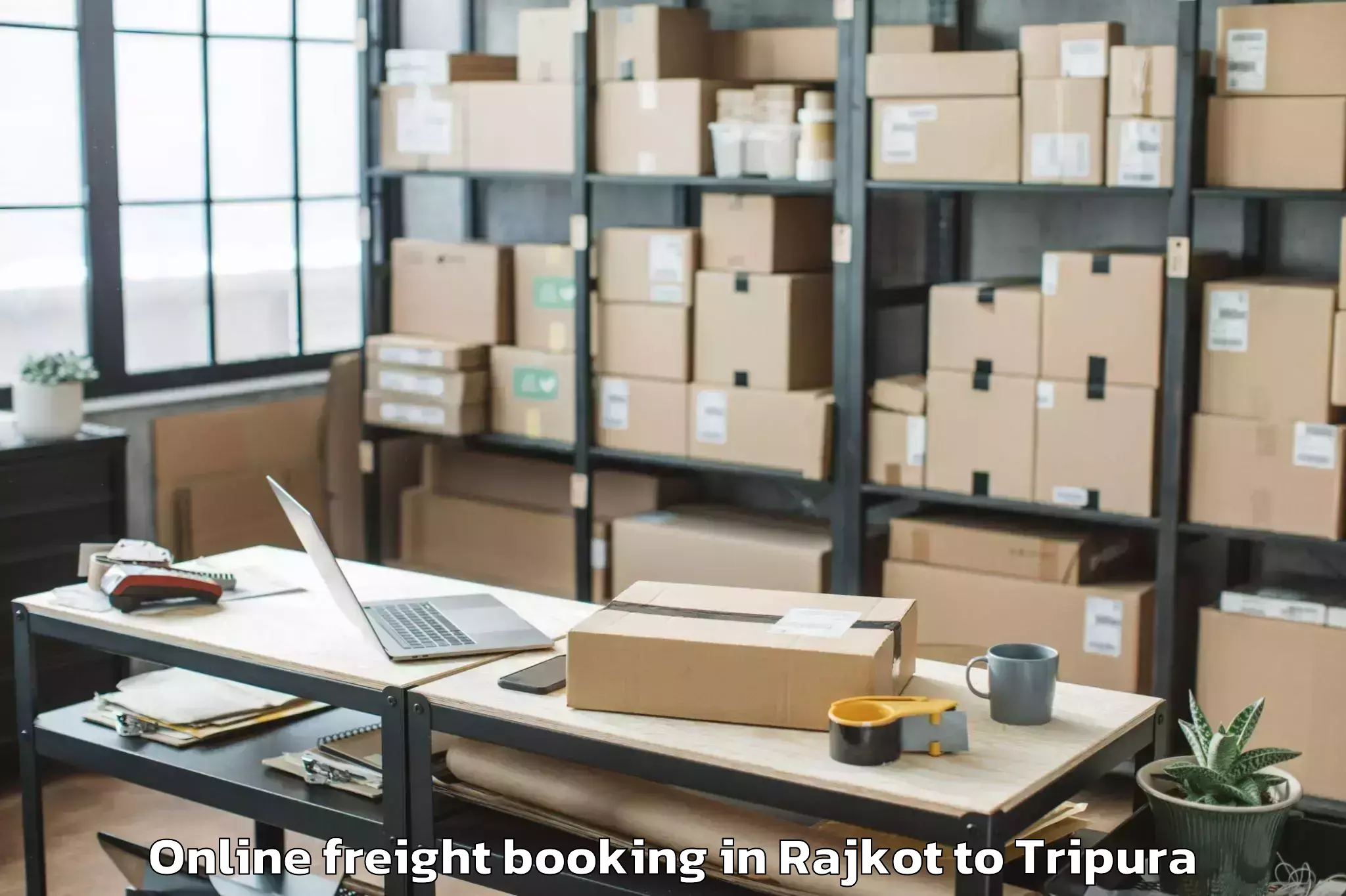 Efficient Rajkot to Melaghar Online Freight Booking